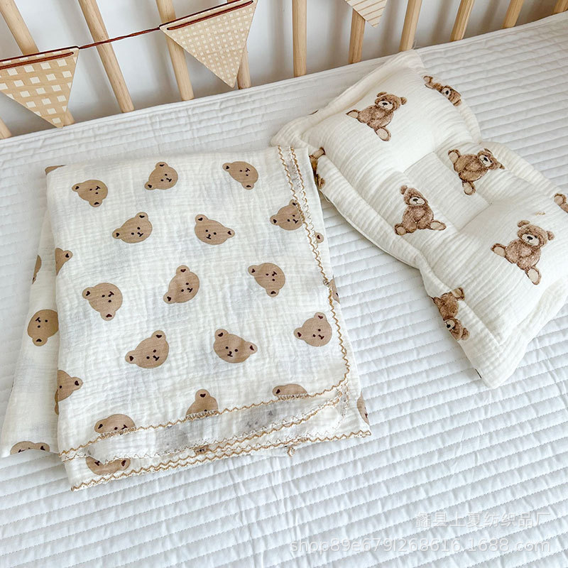 Picture of Baby's 2-layer Summer Thin Cotton Candy Quilt Baby's Air-conditioning Quilt Gauze Soft Summer Blanket Children's Towel Quilt