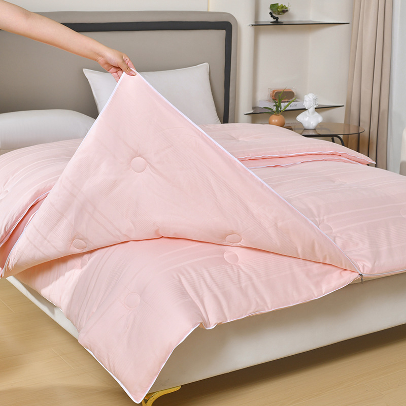 Picture of Cotton A mother and child quilt two-in-one zipper style thickened warm tribute satin jacquard winter quilt single double spring and autumn quilt core 4