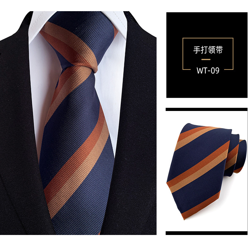 Picture of 8cm hand tie polyester yarn-dyed men's formal wear striped professional business suit accessories manufacturers in stock wholesale