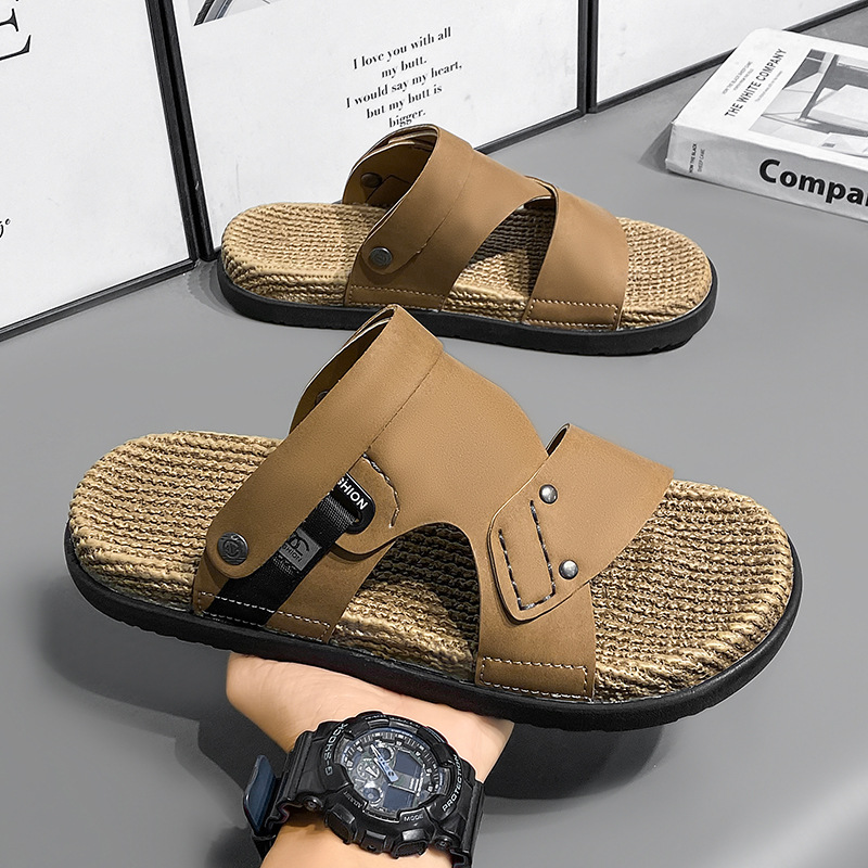 Sandals Men's Summer Outer Wear Thick-Soled Breathable Trendy Birkenstock Shoes Men's Driving Dual-Purpose Outdoor Sports Beach Sandals and Slippers