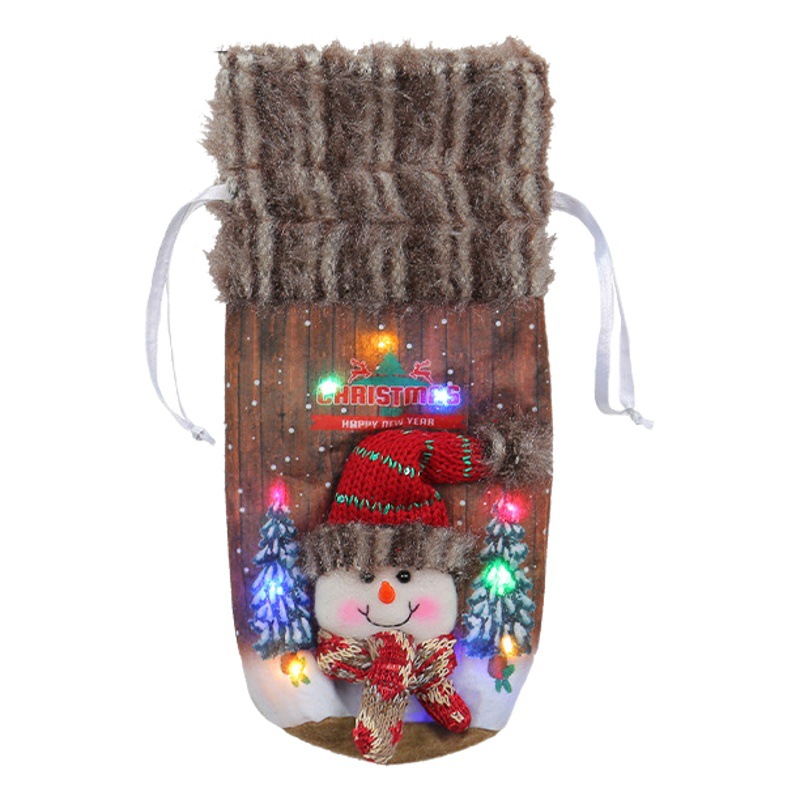 Restaurant Bar Luminous Wine Bottle Set Cross-Border Creative Luminous Red Wine Glass Set Desktop Christmas Decoration Manufacturer Wholesale