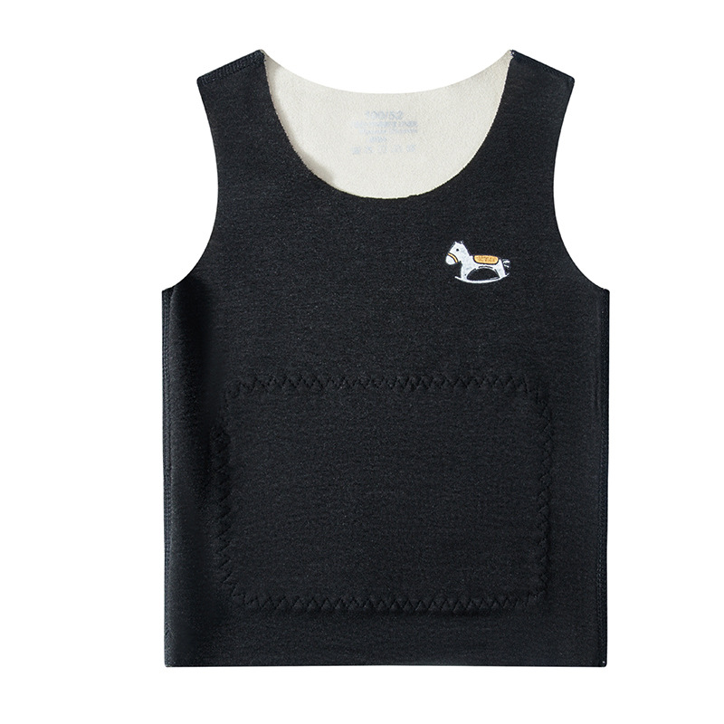 Picture of Autumn and Winter Children's warm vest boys seamless AB face girls wear patches belly base vest wholesale