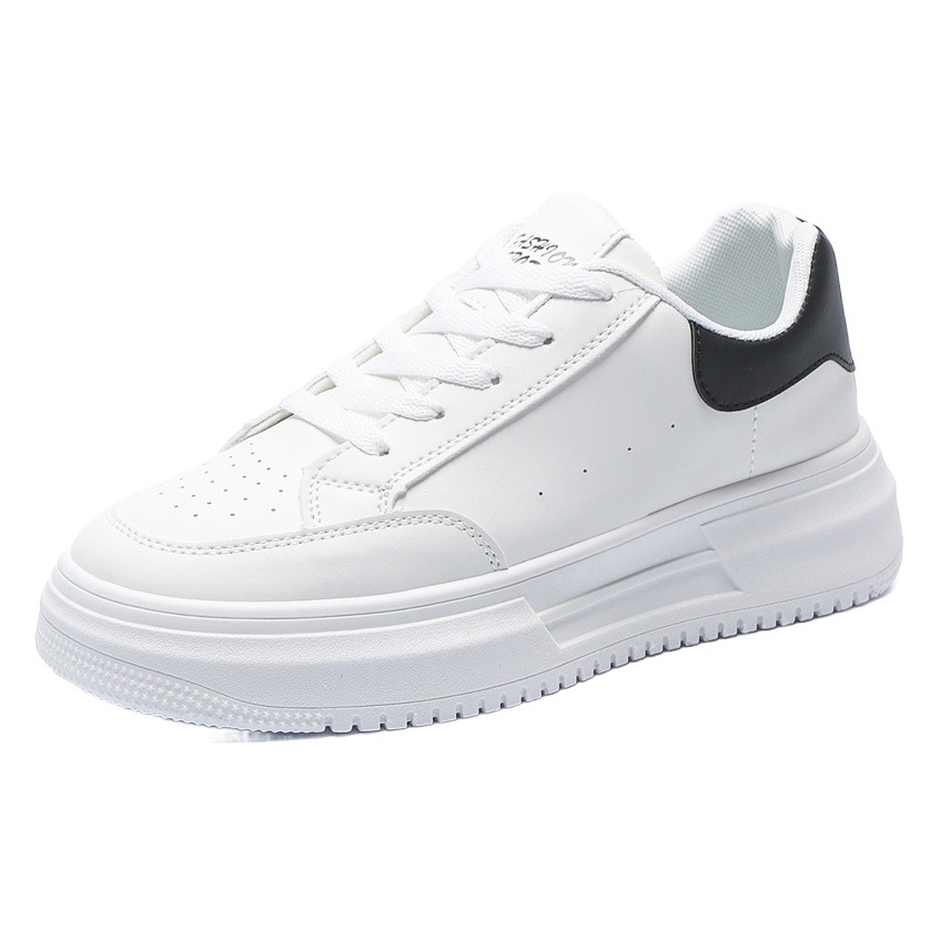 Spring Men's Shoes New Breathable White Shoes for Male Students Korean Version Trendy Versatile Thick-Soled Sports and Leisure Sneakers Trendy Shoes