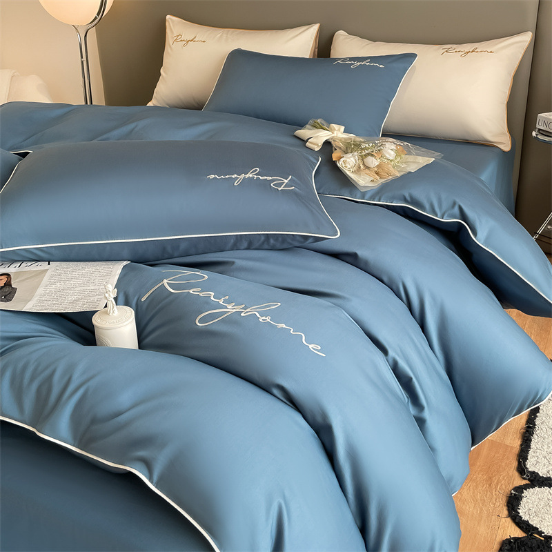 Picture of Light luxury 120 long-staple cotton quilt cover single piece pure cotton quilt cover solid color double-piece quilt cover Nantong bedding