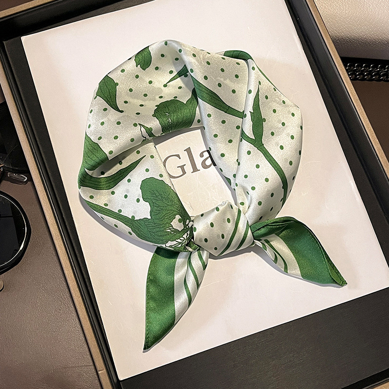 Picture of 2024 New Style Silk Scarves Women's Spring and Summer Fashion Printed 100 Mulberry Silk Small Square Scarf South Korea Ribbon Scarf
