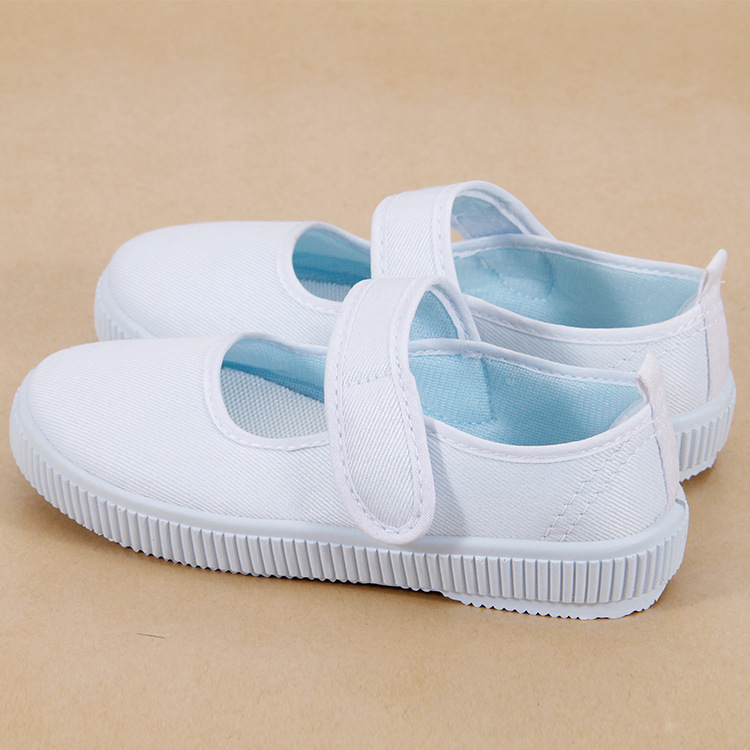 Picture of Spring New Children's Canvas Shoes White Shoes Unisex Indoor Dance Shoes Slip-on Comfortable Non-slip Soft Sole