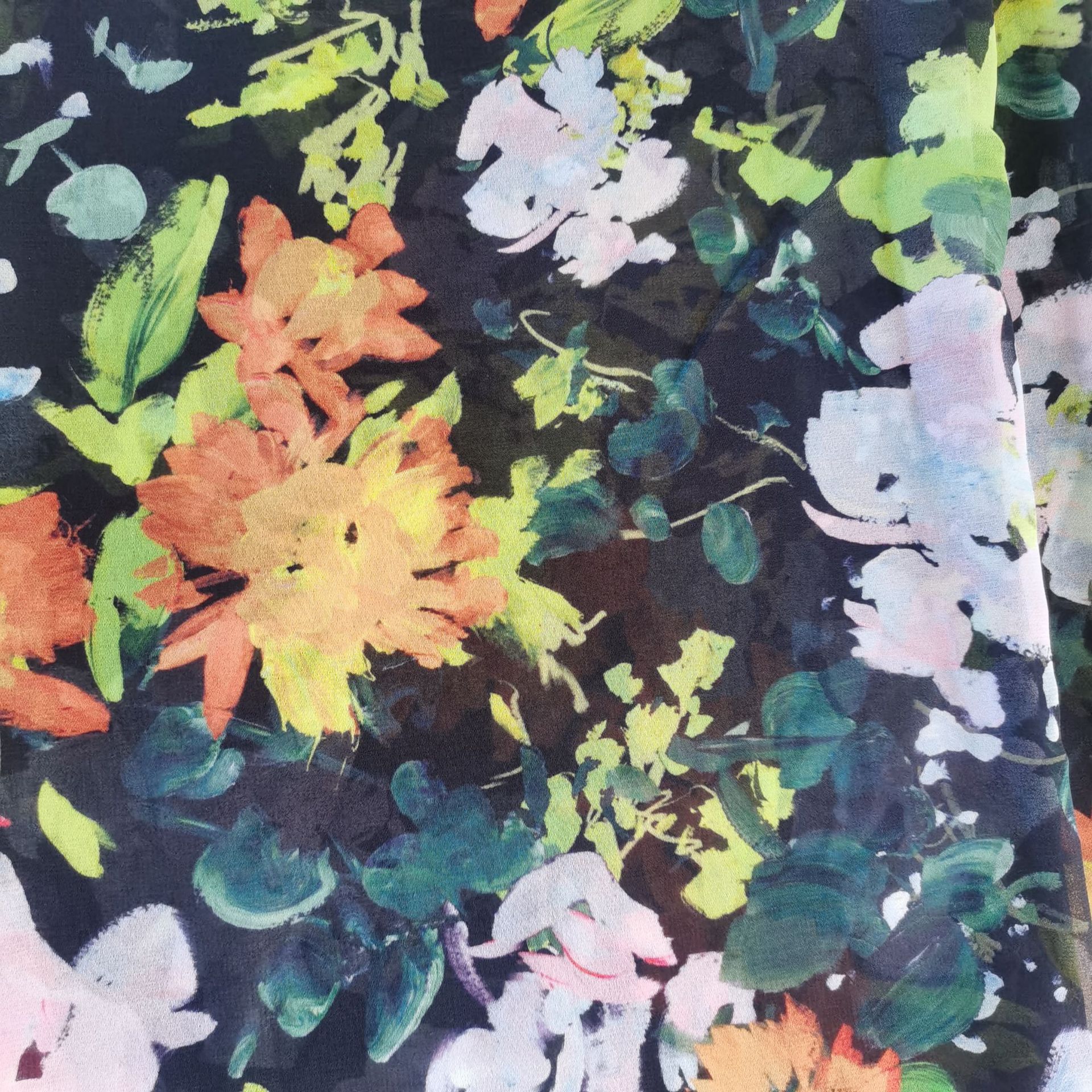 Pearl Chiffon Printed Fabric Hanfu Dress Floral Draped High-End Fabric Wholesale