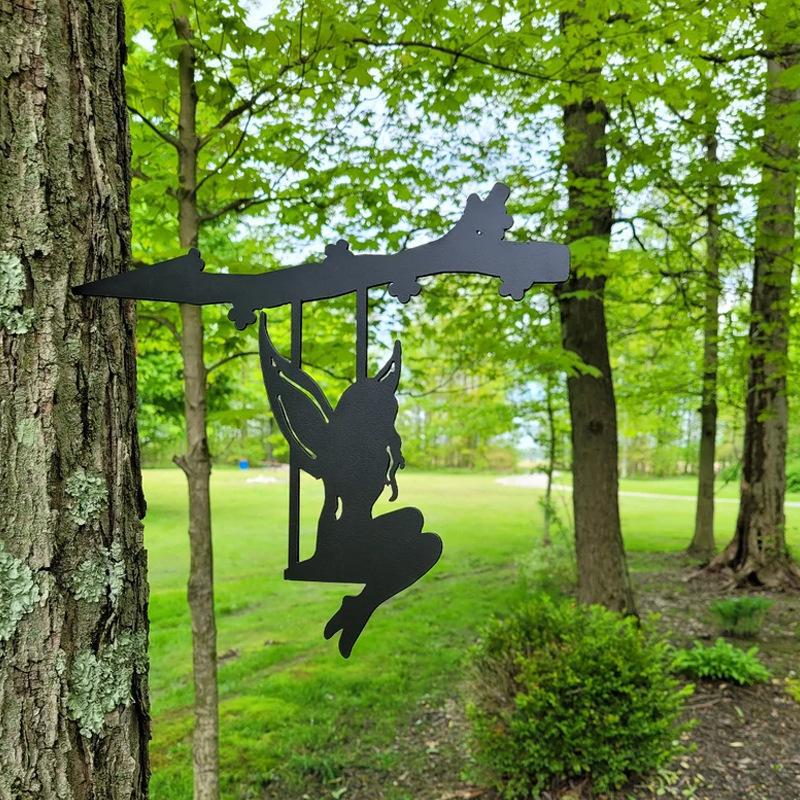 Picture of Cross-border new elf pendant decoration flower fairy garden sculpture fairy garden metal iron crafts