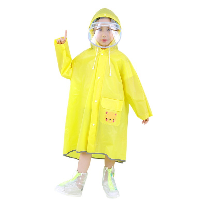 Children's raincoat long poncho for boys and students for school girls Middle and big children with schoolbag seat rain-proof clothing for girls