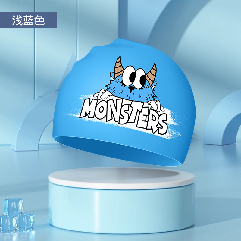 Picture of Adult silicone waterproof swimming cap boys and girls Universal silicone swimming cap increase head swimming cap factory direct sales