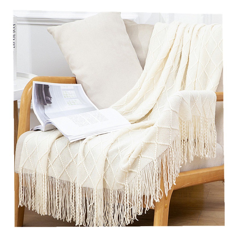 Diamond Tassel Sofa Blanket Cover Blanket Summer Office Air-conditioning Blanket Nap Blanket Hotel Bed End Blanket Blanket