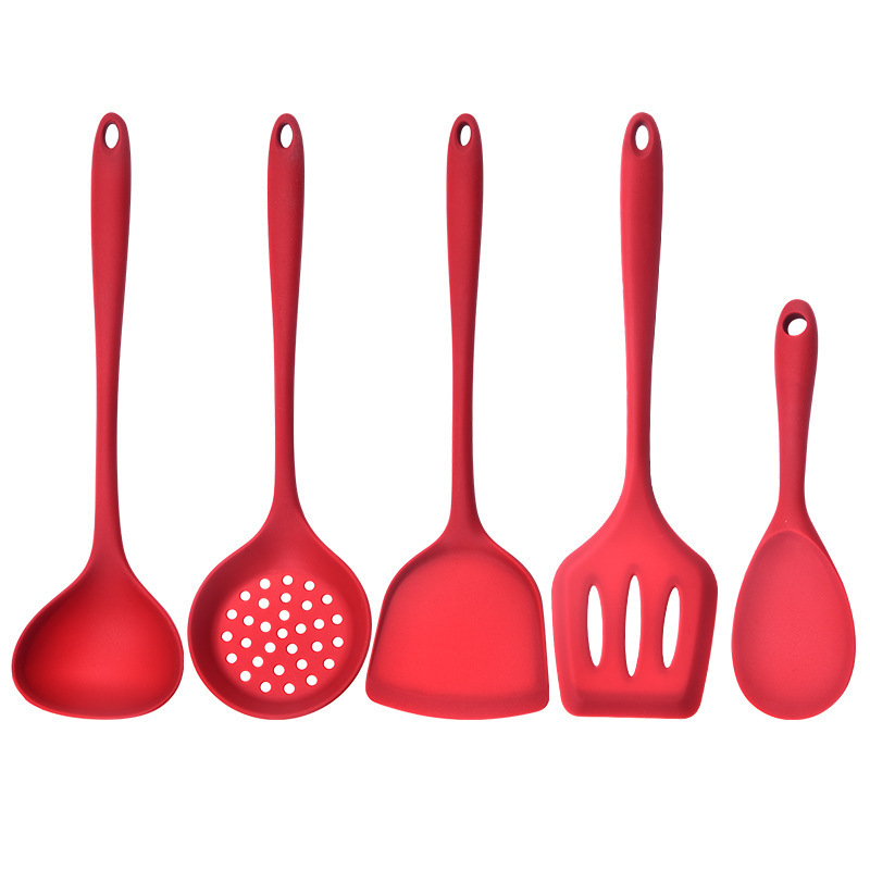 Picture of Wholesale household non-stick pan silicone chinese shovel high temperature resistant shovel spoon suit colander soup spoon suit kitchenware five-piece set