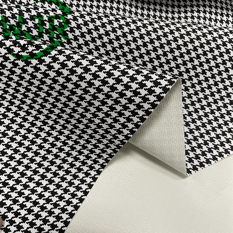 Black and White Houndstooth Pattern PVC Leather Artificial Leather Fit Glasses Case Mobile Phone Case Decorative Leather Printed Leather Material