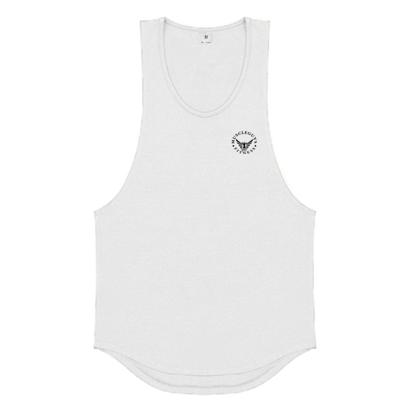 GYM Muscle Training Yiling Weightlifting Men's Casual Fitness Suit Micro-elastic Low-cut Round Neck Sleeveless Sports Vest