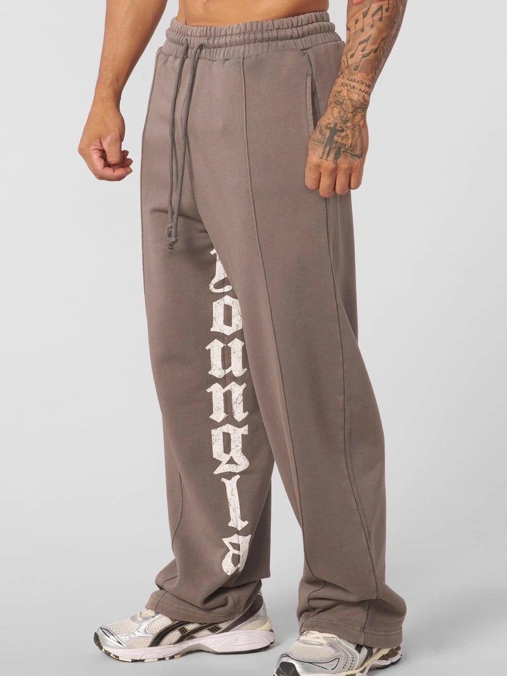 New YOUNGLA American Sports Fitness Running Pants Trendy Brand Casual Print Muscle Loose Wide-leg Pants