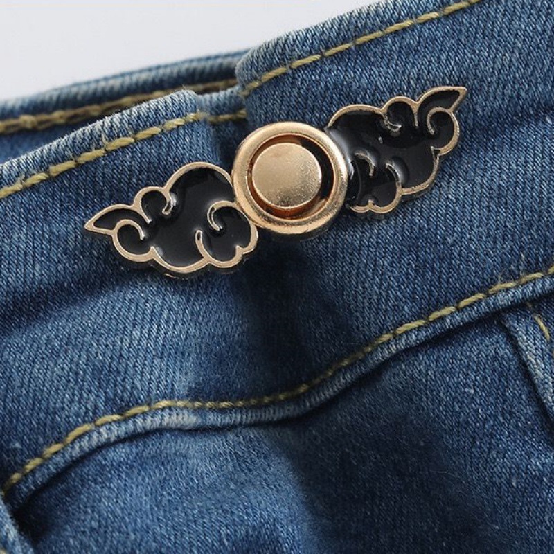 Picture of Chinese Knot Waist Buckle Pair Buckle Flat Bottom Removable Nail-free Seam-free Button Girl's Trouser Skirt Waist Size Change Artifact