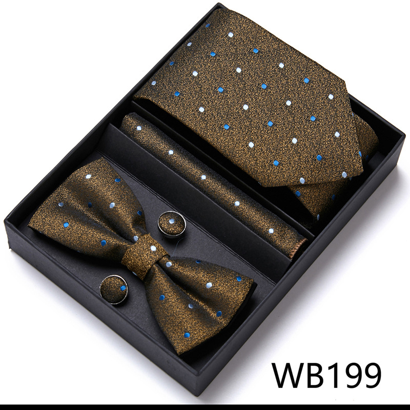 Picture of Men's tie bow tie set gift box 6 sets group tie business formal wedding tie manufacturers wholesale