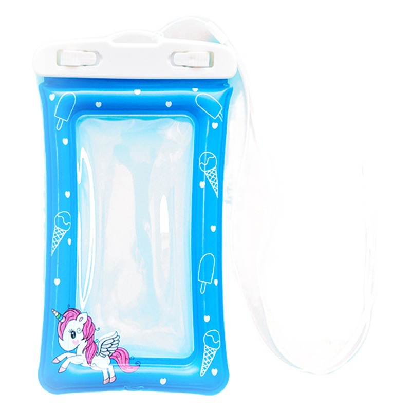 Large cartoon mobile phone waterproof bag touch screen swimming diving cover rider take-out rain-proof shell sealed bag with airbag