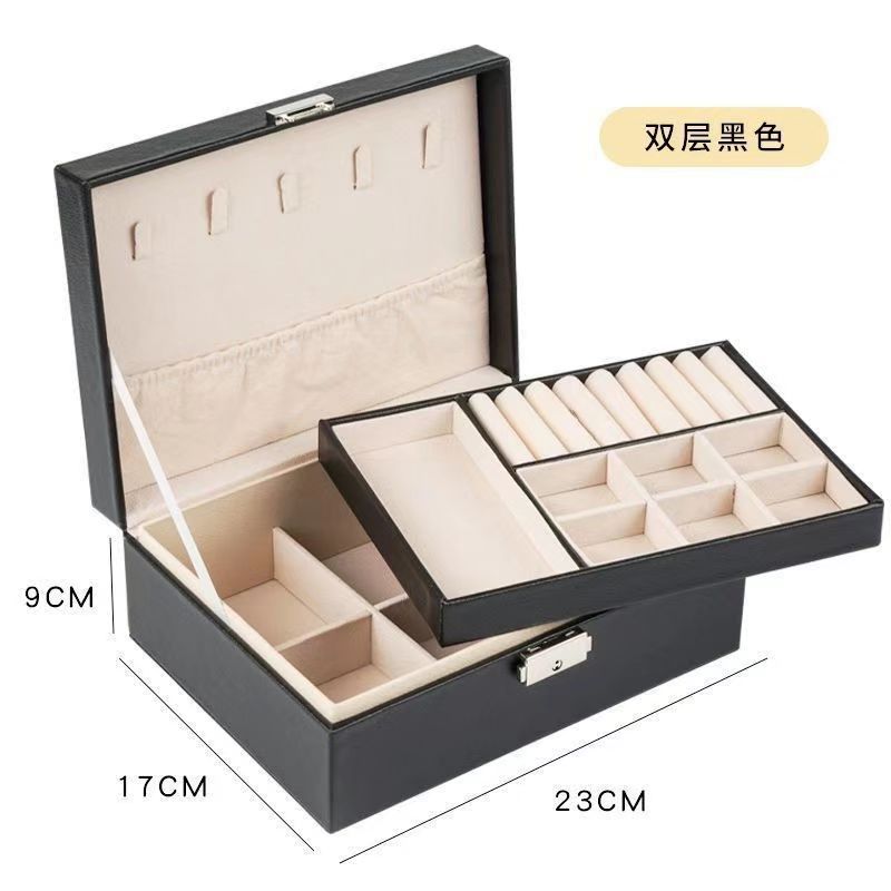 Jewelry Storage Portable Jewelry Box Jewelry Storage Box Multifunctional Cross-border Earrings Ring Storage Finishing