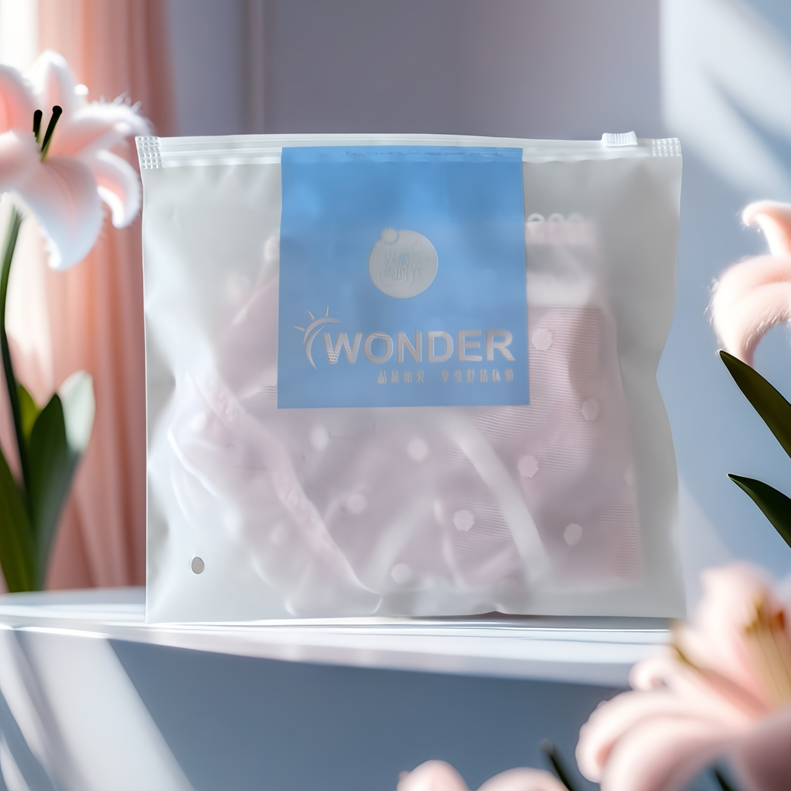 Women's Underwear Packaging Bag Ice Silk Boxer Triangle Underwear Cotton Stockings Pantyhose Frosted Bag Children's Inner Pant Pocket