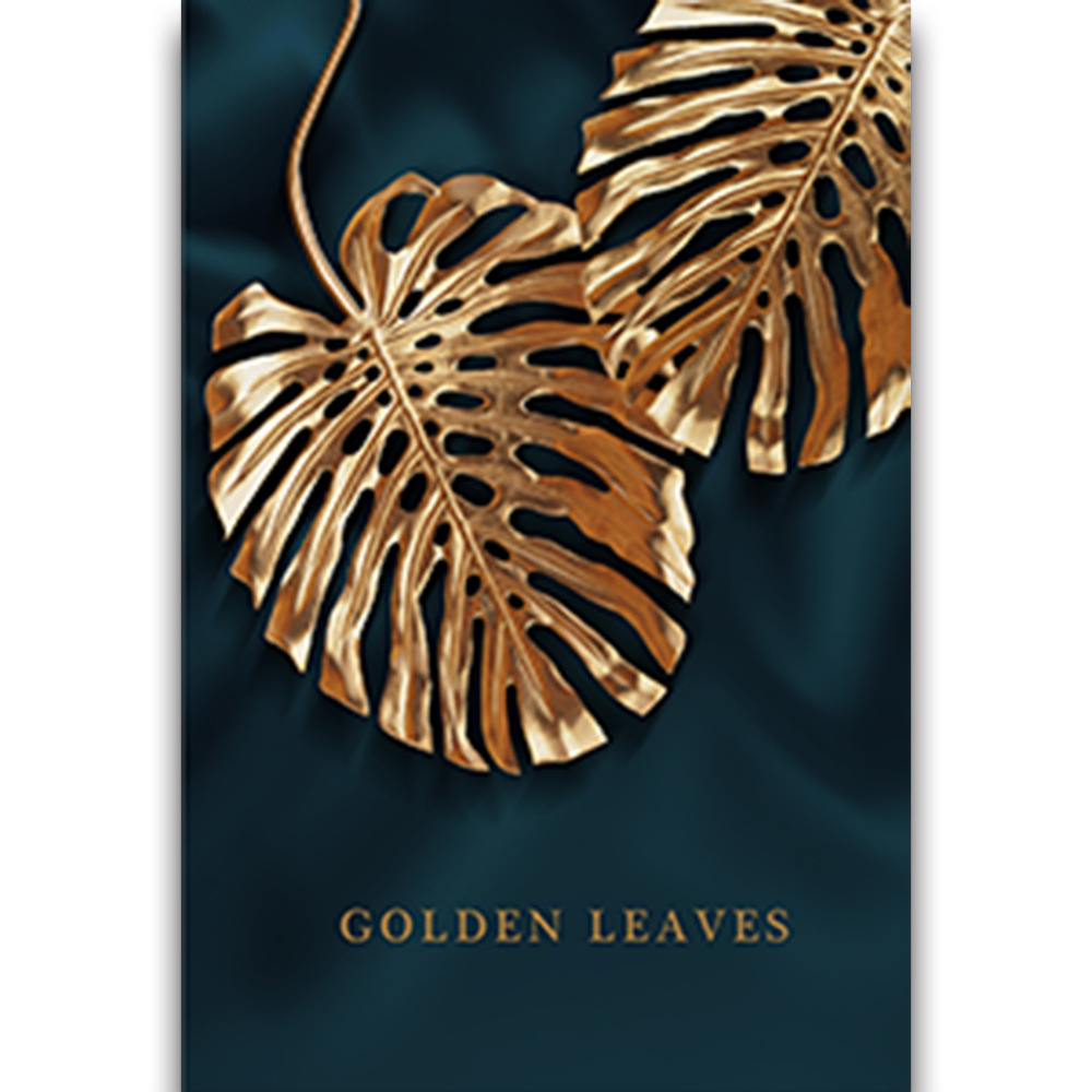 Picture of Source Factory Black Gold Leaves Living Room Hanging Painting Nordic Landscape Canvas Core Wholesale Abstract Restaurant Decorative Painting