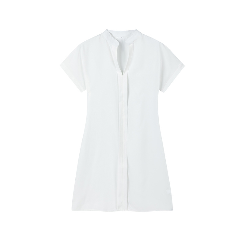 Picture of 2024 spring and summer European and American women's light ripe solid color short sleeve dress