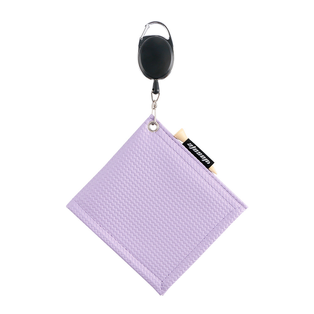 Picture of Cross-Border New Model Manufacturer Wholesale Pu Material Woven Pattern Retractable Rope Golf Ball Towel Golf Ball Cleaning Cloth