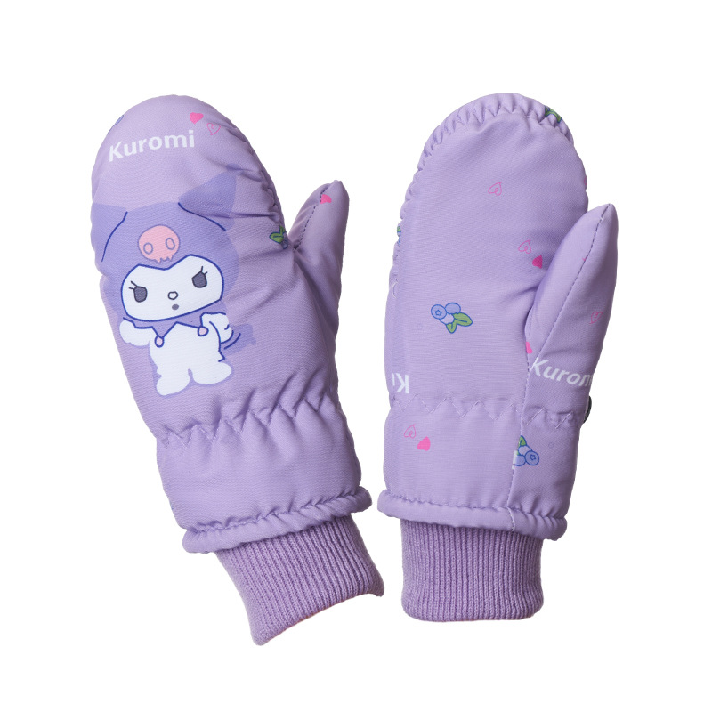 Picture of Cartoon children's fleece-lined ski gloves 2-5 years old baby outdoor warm gloves thickened non-slip children's gloves winter