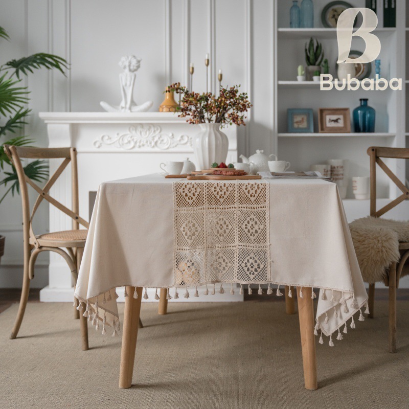 Dad American Beige Hollow Crochet Splicing Dining Table Restaurant Tablecloth Table and Chair Coffee Table Cover Placemat Manufacturer
