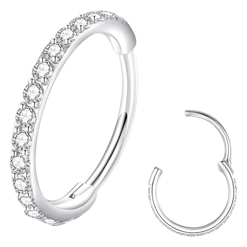 F136 titanium thin rod nose ring ear ring nose ring 0.8/1.0 rod thick 6/8/10/12mm inner diameter cross-border hot sale