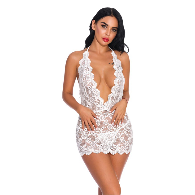 Amazon Europe and the United States foreign trade net red independent station sexy pajamas lace small skirt sexy underwear a generation of hair