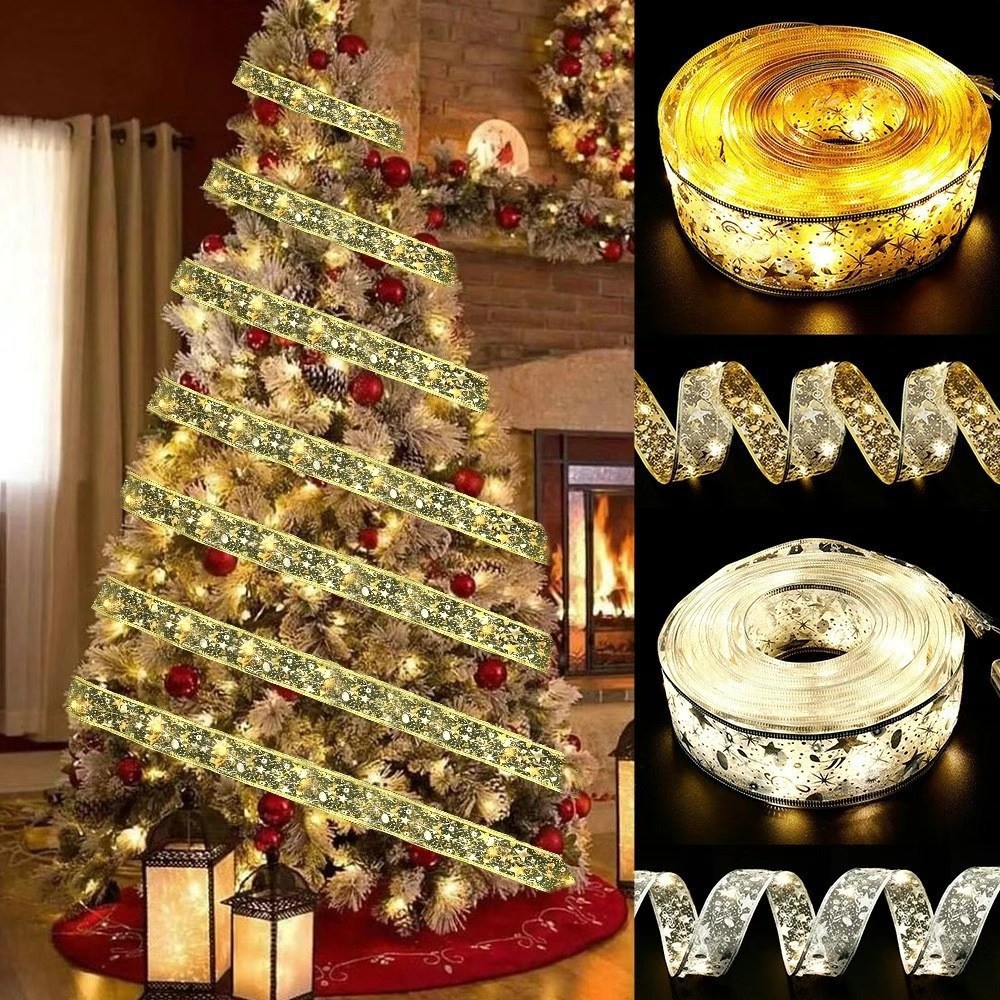 LED bouquet gift box Christmas ribbon lights lights flashing lights string lights stars bedroom closet Christmas decoration lights