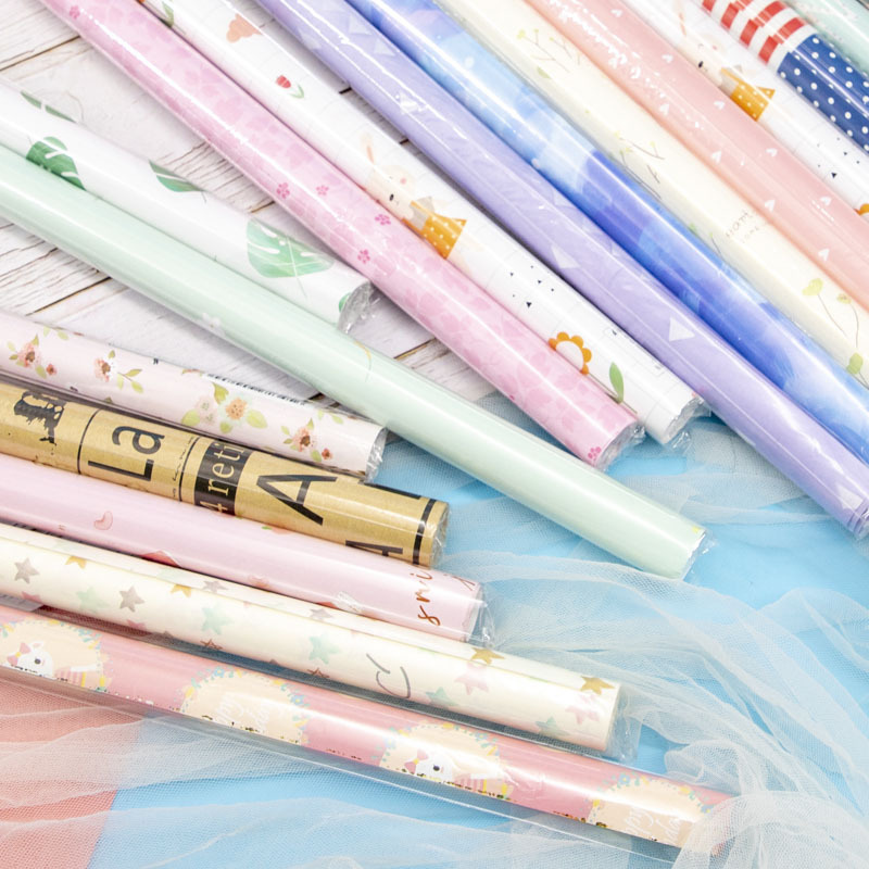 Single Roll Bag Birthday Gift Gift Box Wrapping Paper Holiday Cartoon Children Simple Small Fresh Gift Paper Decorative Paper