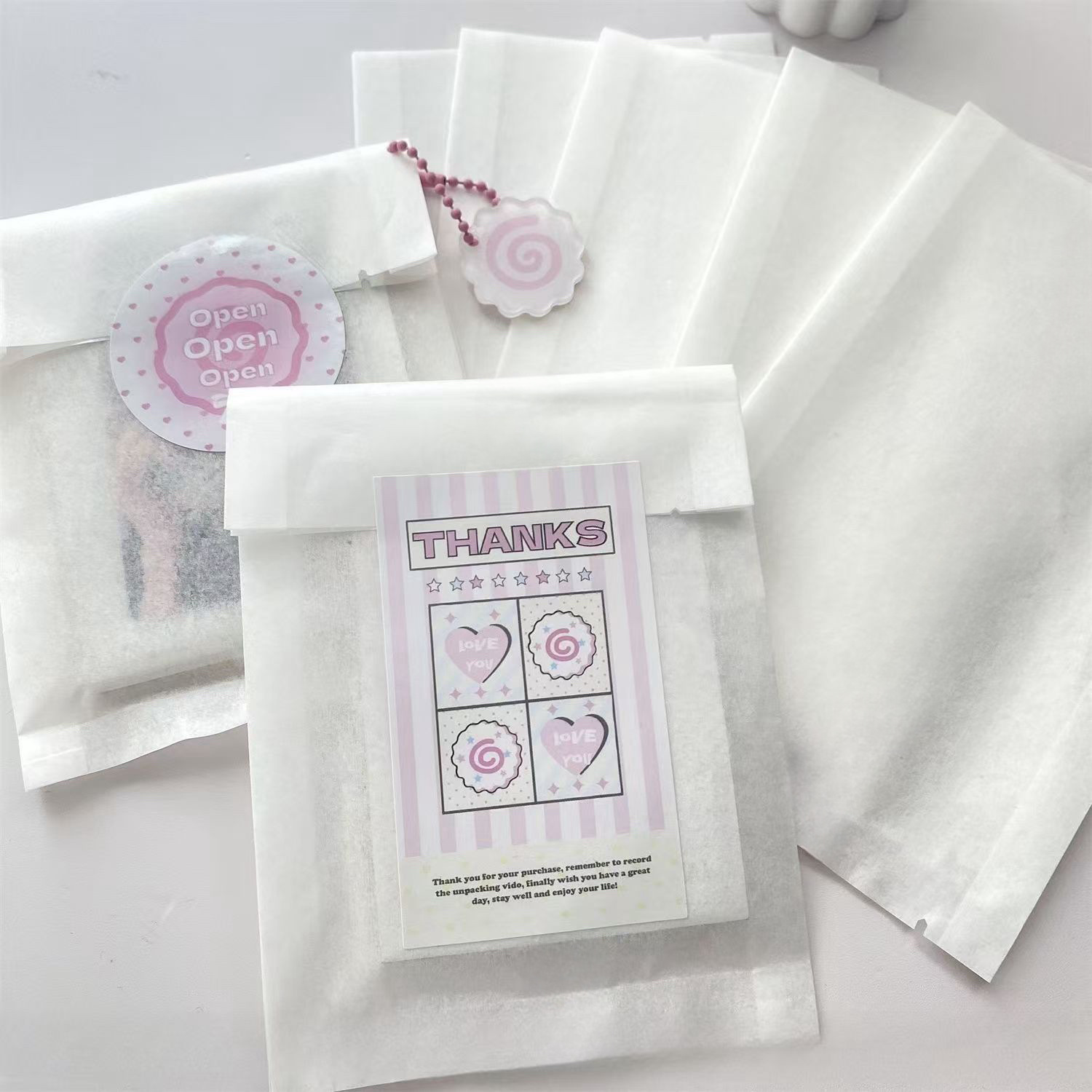 Clearance White Cotton Paper Bag Ins Card Packing Material Hand Account Gift Packing White Curl Bag Bread Bag