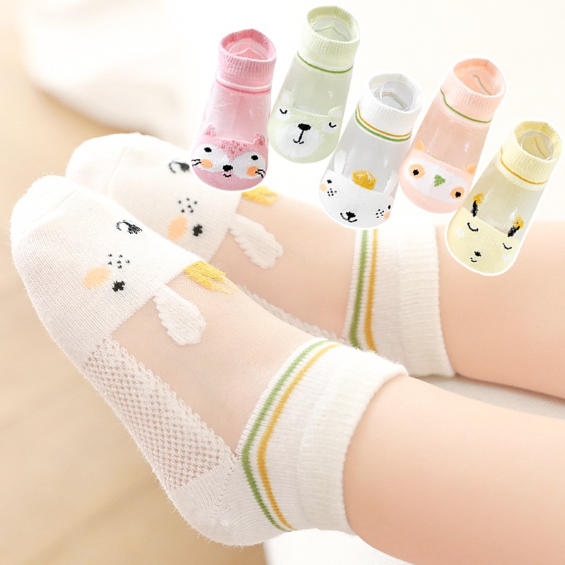 [generation] girls socks mesh socks spring and summer thin breathable short tube cute baby girls children cartoon socks