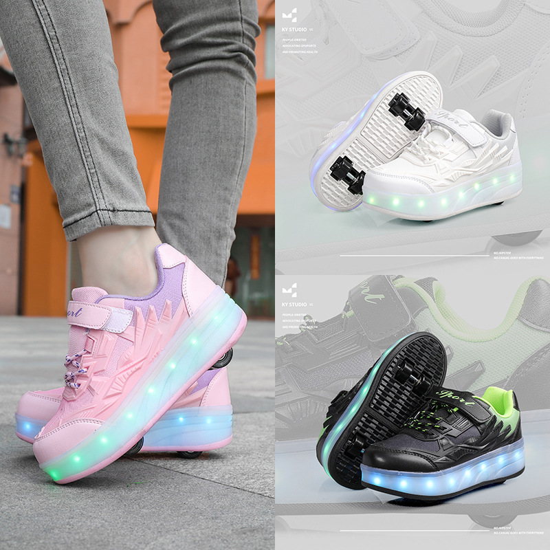New Heelys Shoes for Boys, Spring Heelys Shoes, Girls' Skates, Children's Roller Shoes, Four-Wheeled Shoes