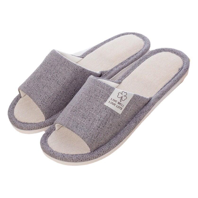 Summer Women's Linen Slippers for Home Indoor Comfortable Non-Slip Men's Couple All Year Round Household Breathable Cotton and Linen Floor Slippers
