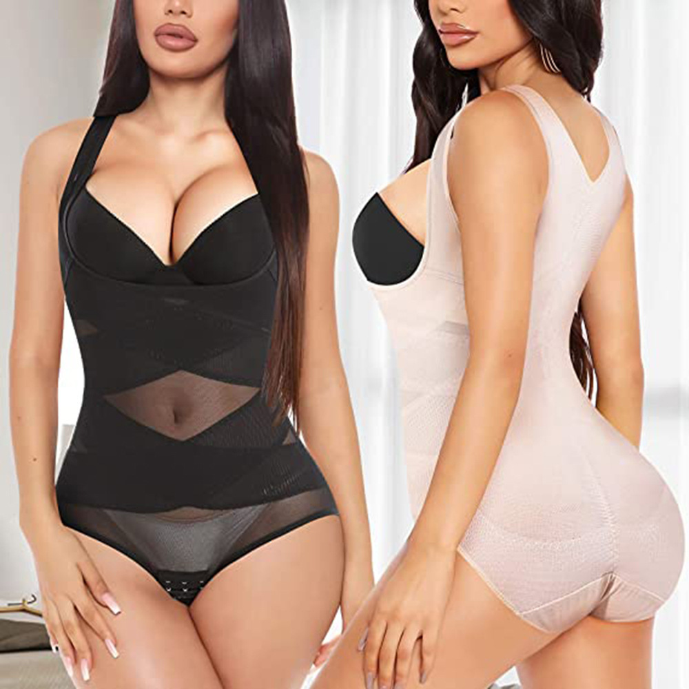Amazon Postpartum One-Piece Buttoned Shapewear for Women, Thin Mesh Waist Tightening and Abdominal Tightening Fitness Yoga Cross-Border Large Size