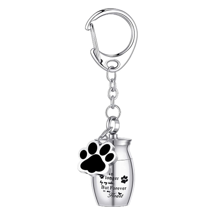 Factory in stock European and American hot-selling alloy pet urn keychain simple dog claw pendant pendant jewelry