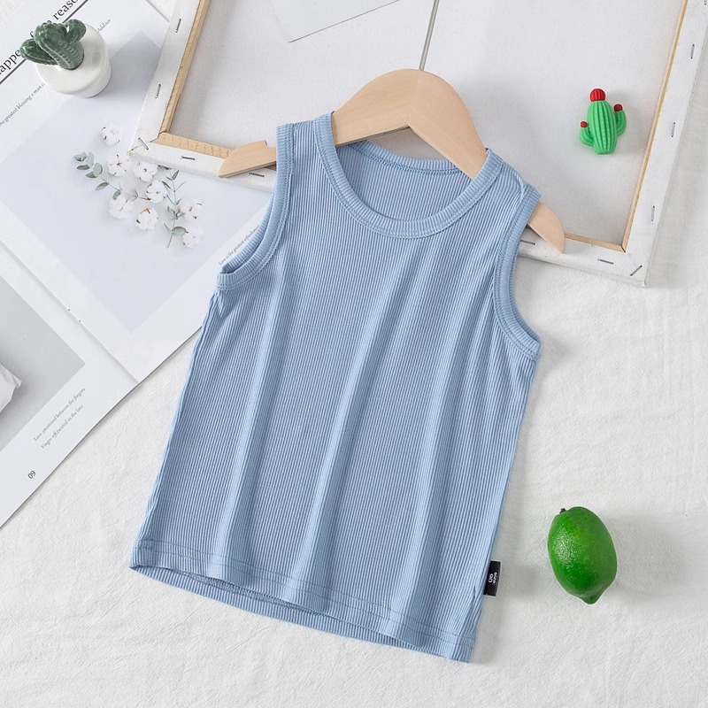 Picture of Children's Vest Modal Summer Thin Outer Wear Seamless Mask T-Shirt Baby Boys and Girls Bottoming Tops for Men