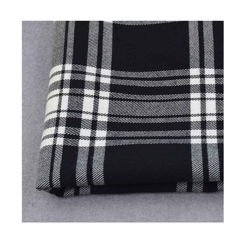 Polyester Viscose yarn-dyed elastic Plaid 230GSM TR yarn-dyed elastic pants 32S/2 gray yarn-dyed plaid