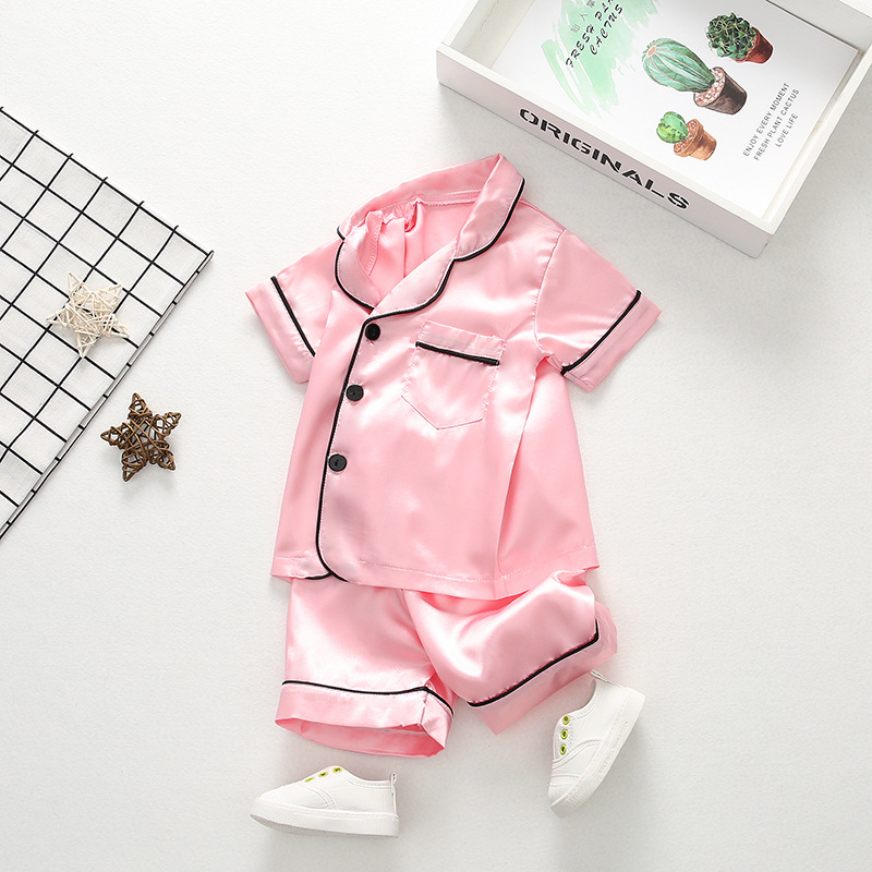 Foreign Trade Girls' Home Clothes suit Summer New Cute Baby Soft and Comfortable Breathable One-Bar Short-Sleeved suit