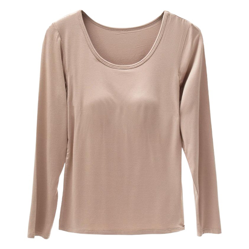 A generation of modal with chest pad long sleeve T-shirt crew neck half high collar yoga home base autumn coat