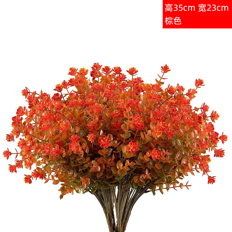 Picture of Amazon cross-border autumn simulation plant artificial artificial flower eucalyptus plastic flower autumn violet home decoration