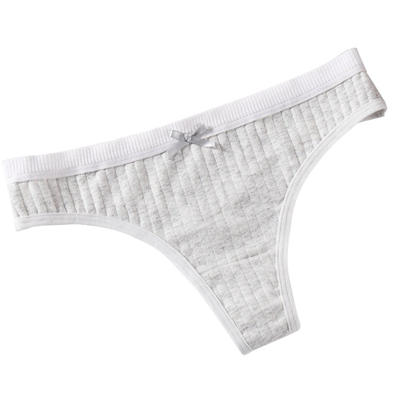 Cross-border wholesale cotton mid-low waist seamless thong tight ladies underwear sports sexy European and American hot