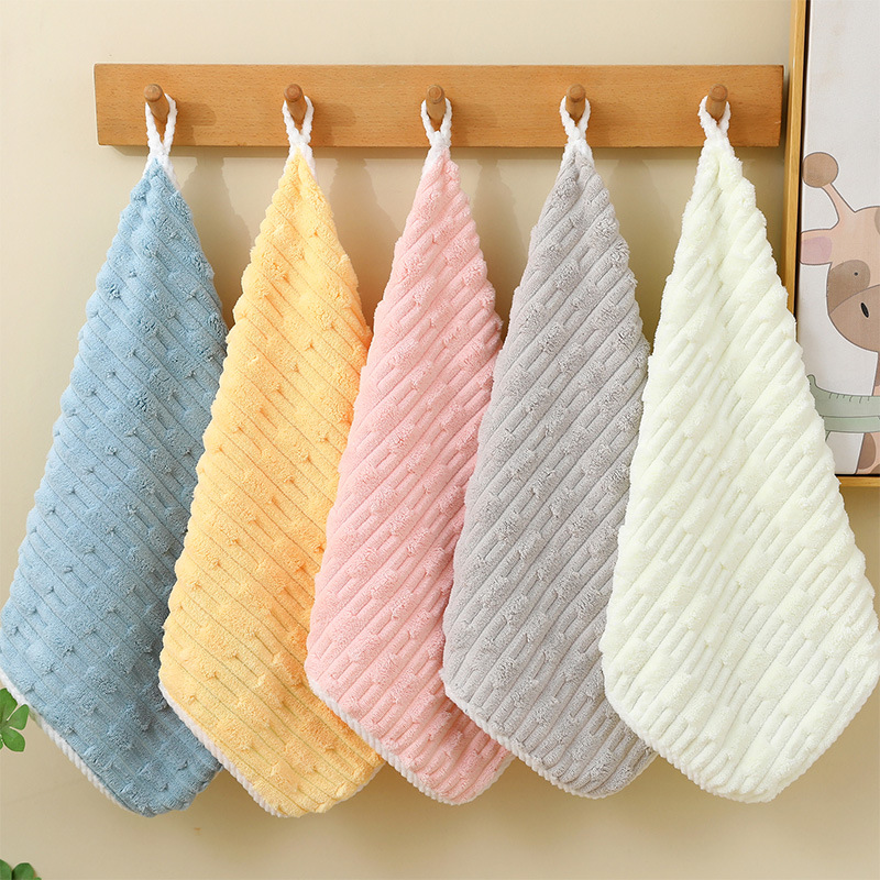 Coral fleece children's square towel small towel kindergarten towel newborn wash towel lint absorbent handkerchief batch