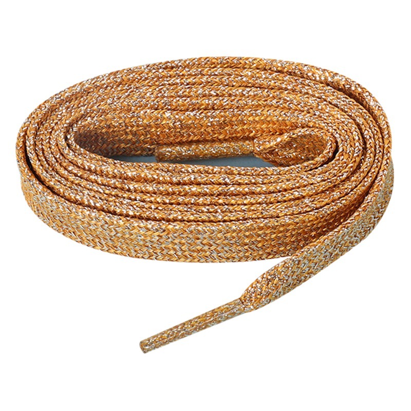 Color gold shoelaces flat shoelaces small white shoes shoelaces sneakers canvas shoes casual shoes color flat shoelaces factory pin