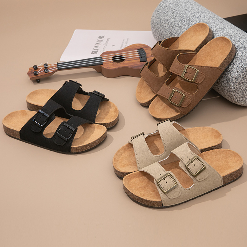 Lu Langsen Summer New Sandals and Slippers Women's Square Buckle Casual Outer Wear Comfortable Anti-slip Sandals and Slippers Comfortable All-match