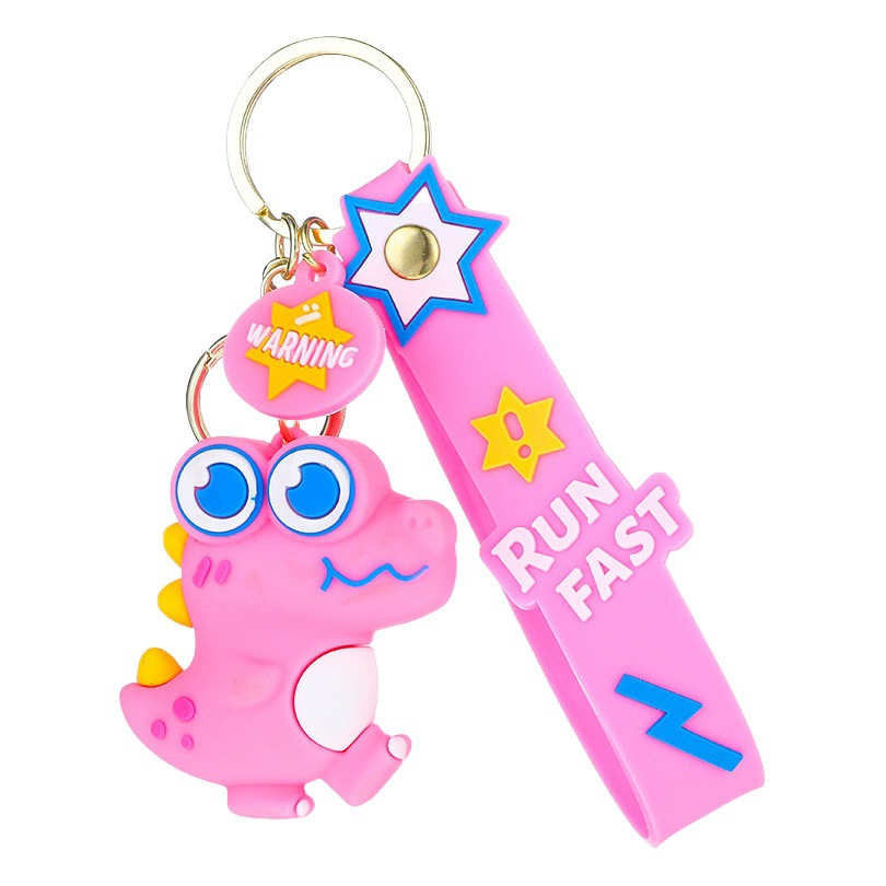 Cartoon Big Eyed Dinosaur Keychain Cute School Bag Pendant Couple Car Key Chain Small Gift Key Ring Accessories