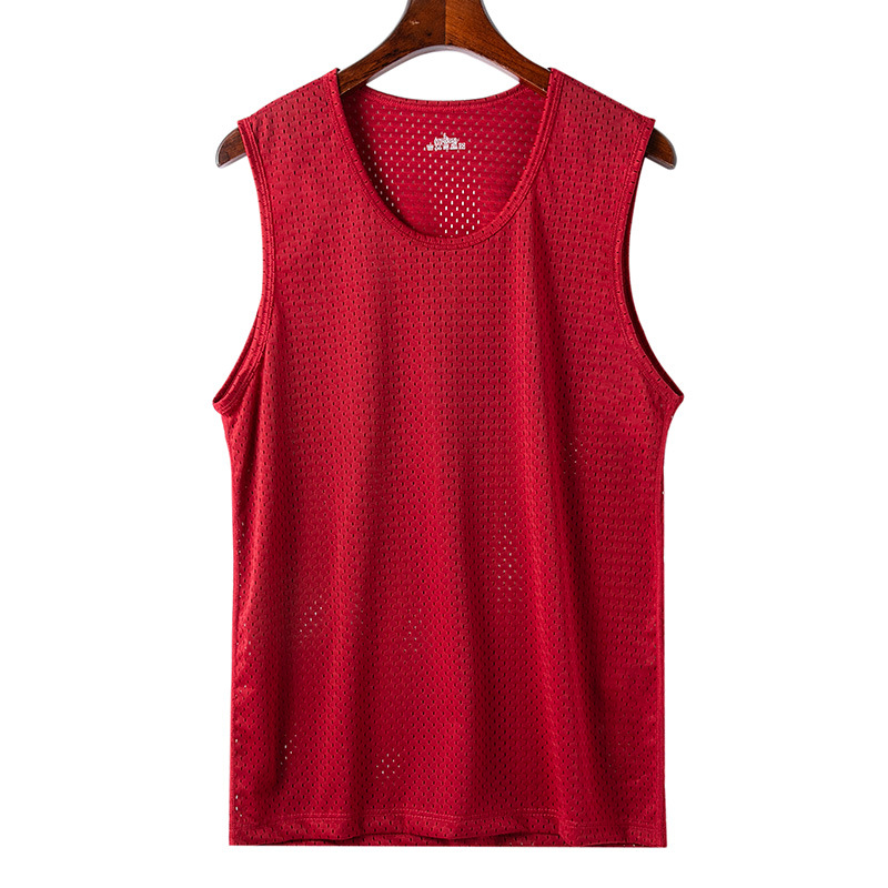 Picture of Men's Ice Silk Mesh Vest Summer Thin Slim Fitness Sports Men's Sleeveless Vest Men's Bottoming Wholesale